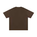 coffee t-shirt with a graphic of the Statue of Liberty and 'Restore America' text on a blank background