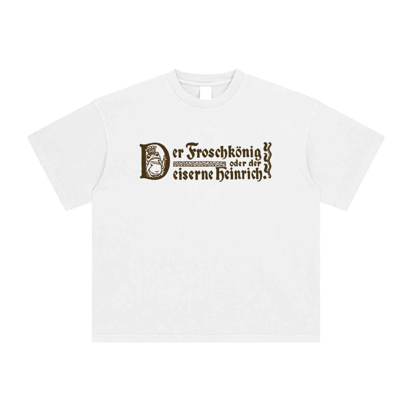 white cotton t-shirt featuring dancing frogs graphic - oversized loose fit tee