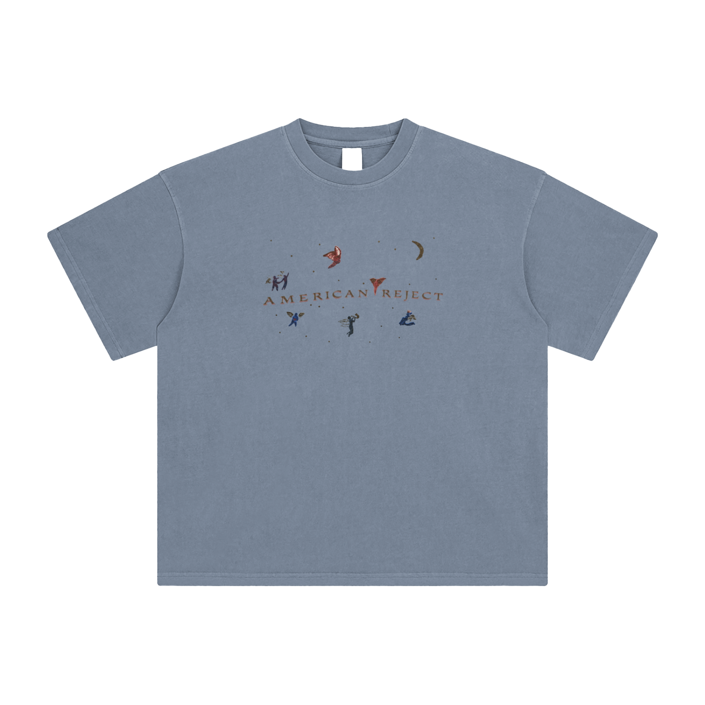 Grey Blue t-shirt on blank background 