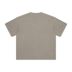 Kahki t-shirt with cool graphic front design on a blank background