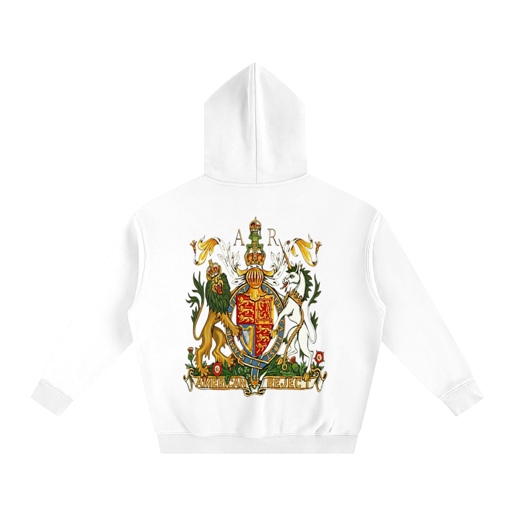 White oversized hoodie featuring Fleur de Frog graphic - heavyweight cotton-polyester blend pullover