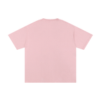 light pink t-shirt with a graphic of the Statue of Liberty and 'Restore America' text on a blank background