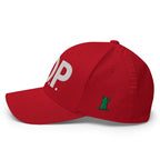 Red gop hat - left side