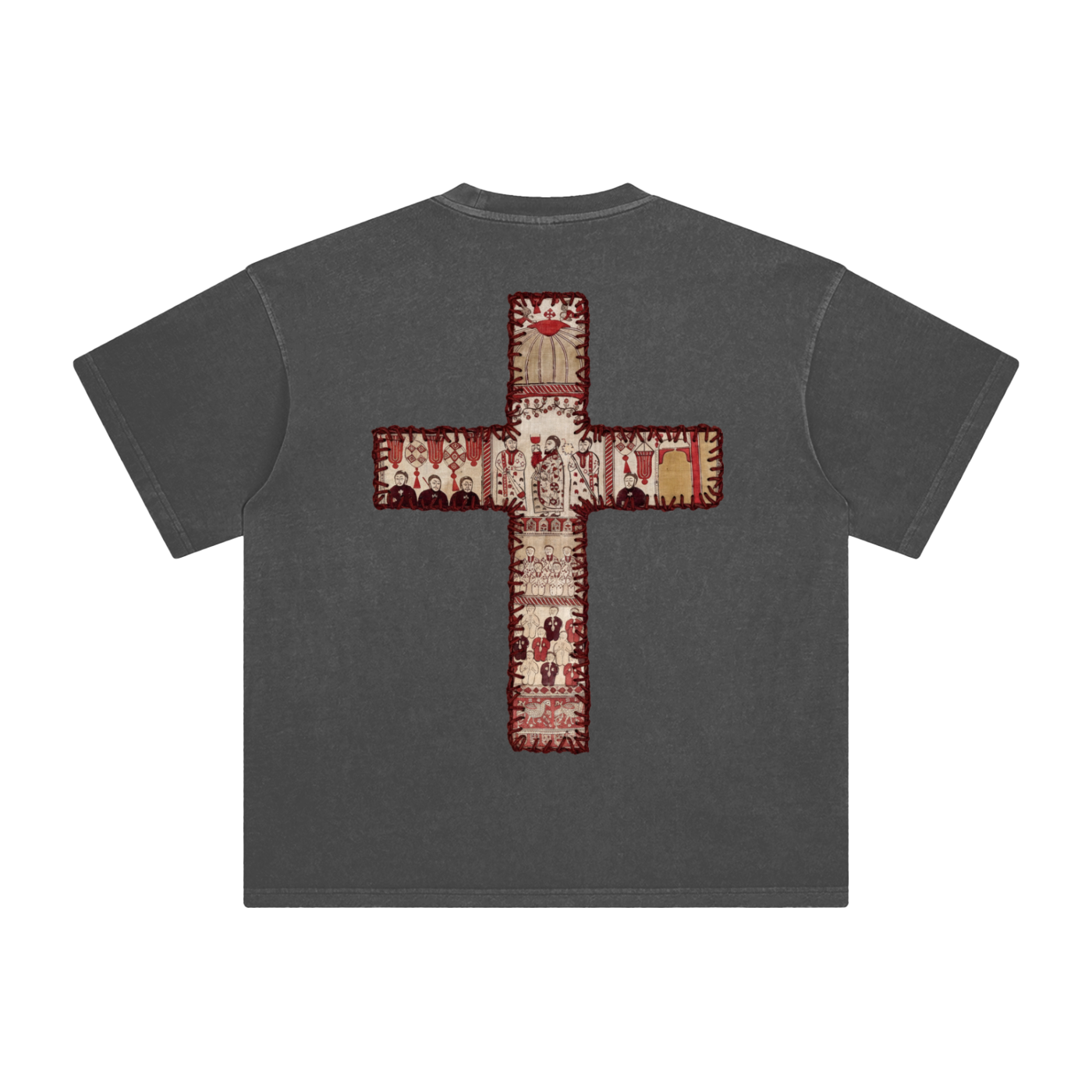 dark grey crusader tee with cross 