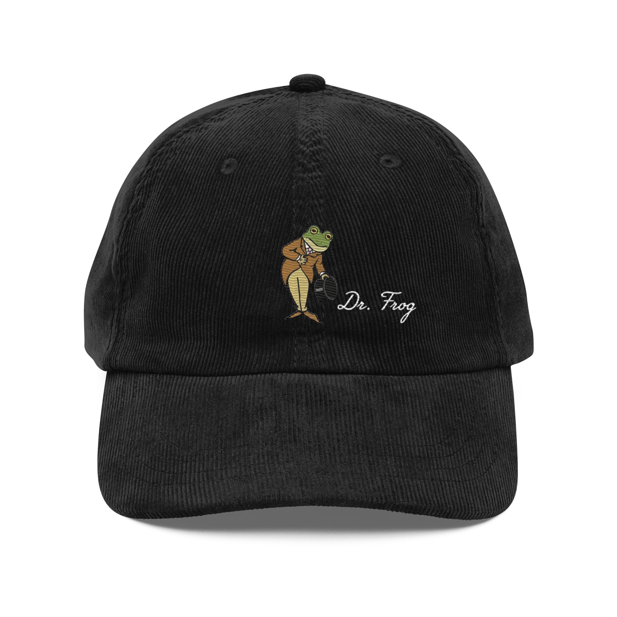 black dr frog corduroy cap vintage