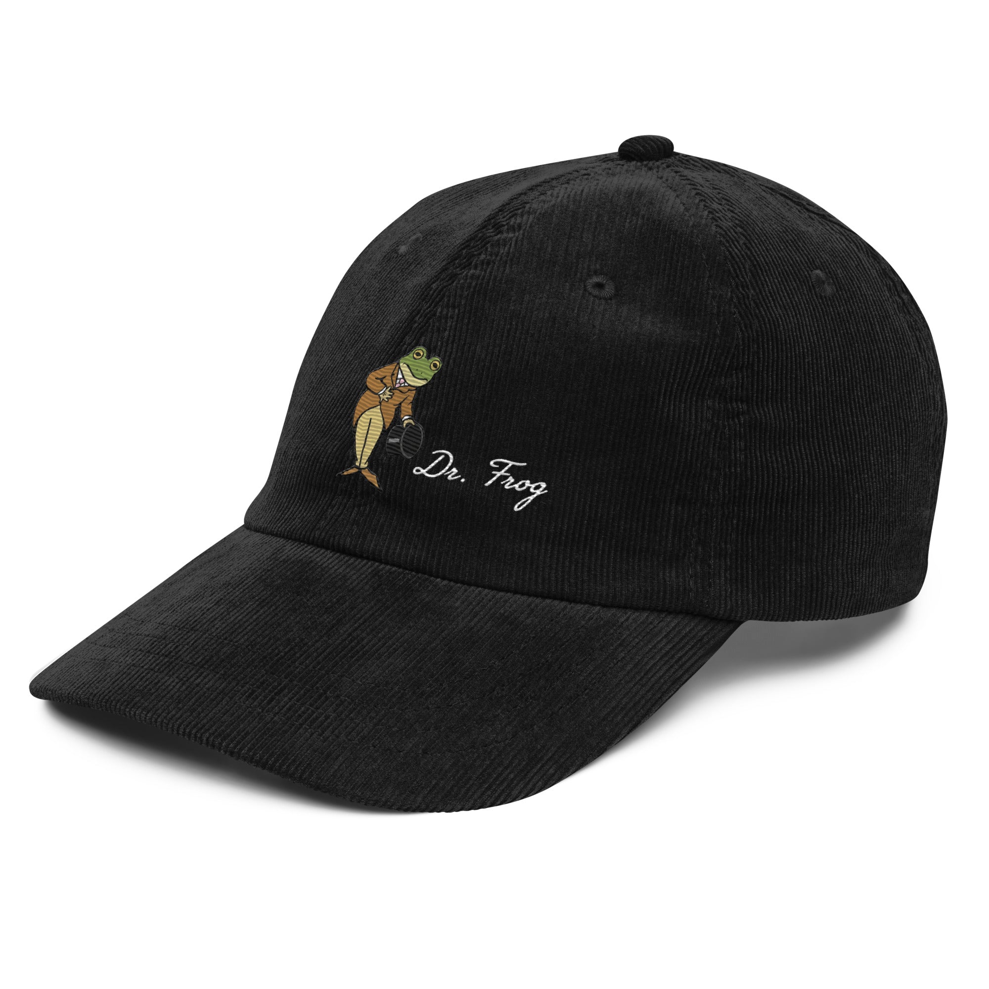 black dr frog corduroy cap vintage