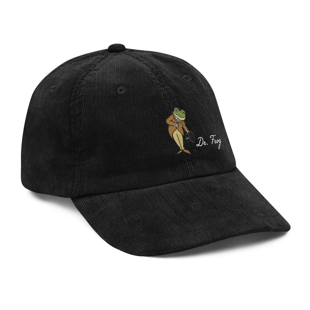 black dr frog corduroy cap vintage