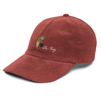 burgundy dr frog corduroy cap vintage